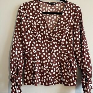Vero Moda Women’s Brown Polka Dot Blouse